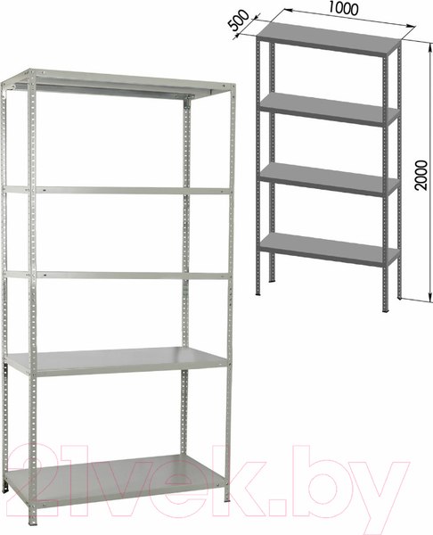 Изображение товара Стеллаж металлический Brabix Ms Kd-200/50-5 / 291120
