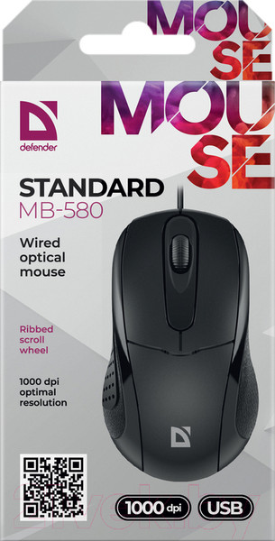 Изображение товара Мышь Defender Standard MB-580 / 52580 (черный)