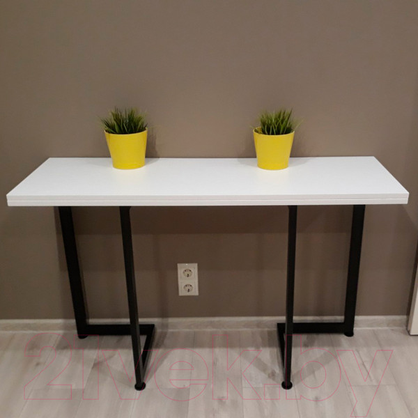 Изображение товара Обеденный стол Millwood Арлен 1 38/76x110x76 (белый/металл черный)