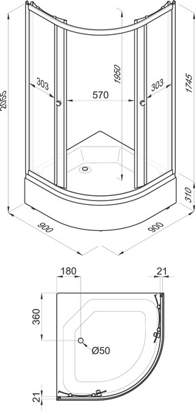 Изображение товара Душевой уголок Triton Вельвет B 90x90