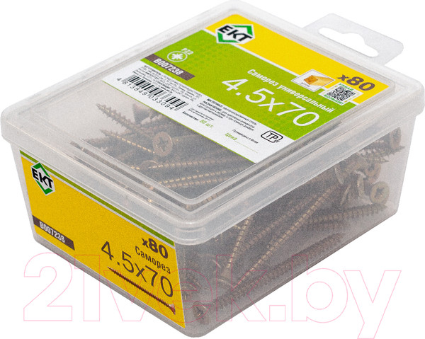 Изображение товара Саморез ЕКТ 4.5x70 / B007238 (80шт, желтый цинк)