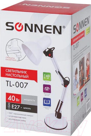 Изображение товара Настольная лампа Sonnen Tl-007 / 235539 (белый)