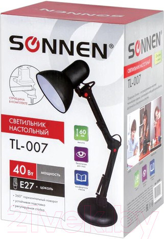 Изображение товара Настольная лампа Sonnen Tl-007 / 235540 (черный)