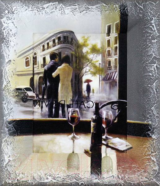 Изображение товара Картина Декарт Пара у кафе 8Л0087 (в раме)