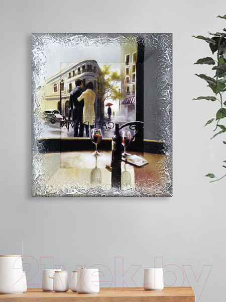 Изображение товара Картина Декарт Пара у кафе 8Л0087 (в раме)