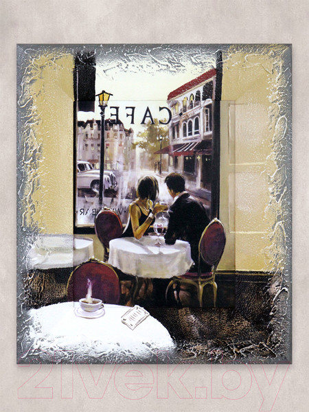 Изображение товара Картина Декарт Пара в кафе за столиком 8Л0088 (в раме)