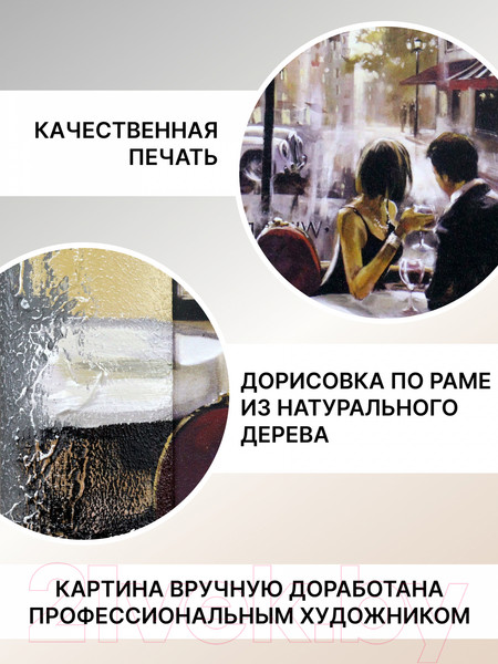 Изображение товара Картина Декарт Пара в кафе за столиком 8Л0088 (в раме)