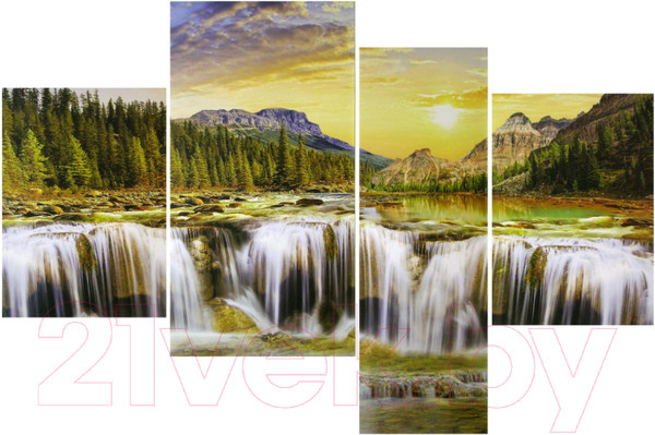 Изображение товара Картина модульная Декарт Водопад в лесу 8Л2999 (в раме)