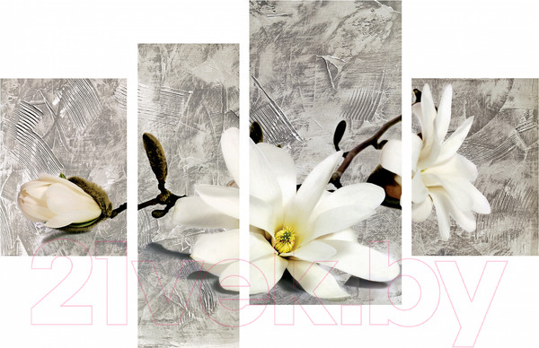 Изображение товара Картина модульная Декарт Ветвь белой магнолии 8Л0688 (в раме)