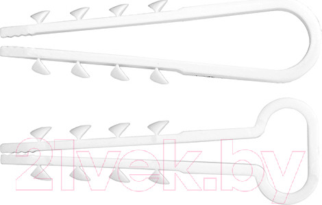 Изображение товара Дюбель-хомут ЕКТ 10x5 для крепления прямоугольного кабеля / V020328 (100шт, белый)