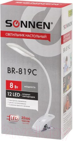 Изображение товара Настольная лампа Sonnen Br-819c / 236667 (белый)