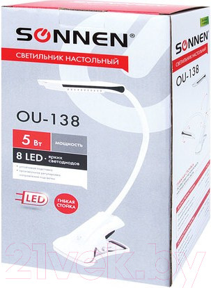 Изображение товара Настольная лампа Sonnen Ou-138 / 236668 (белый)