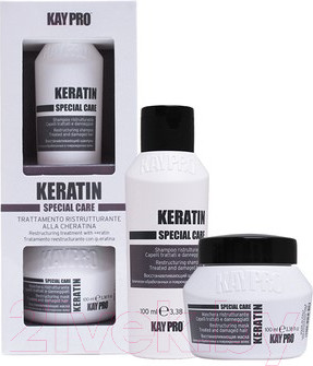 Изображение товара Набор косметики для волос Kaypro Cpecial Care Keratin Восстанавливающая маска 100мл+Шампунь 100мл