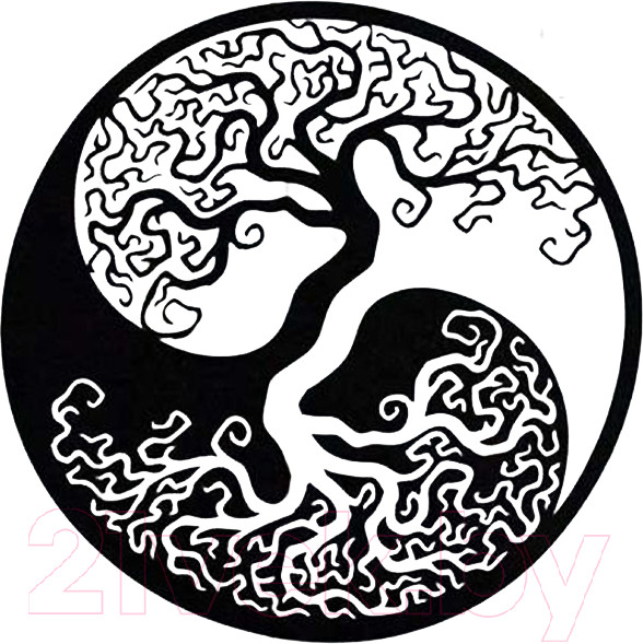 Изображение товара Декор настенный Arthata Дерево Инь-Янь 60x60-B / 044-1 (черный)