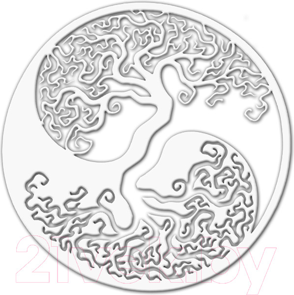 Изображение товара Декор настенный Arthata Дерево Инь-Янь 50x50-V / 044-1 (белый)