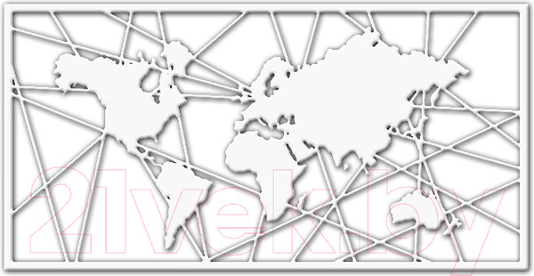 Изображение товара Декор настенный Arthata Карта мира 80x40-V / 001-1 (белый)