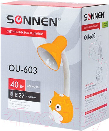 Изображение товара Настольная лампа Sonnen Сова Ou-603 / 236673 (желтый)