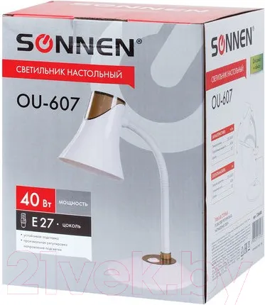 Изображение товара Настольная лампа Sonnen Ou-607 / 236680 (белый/коричневый)