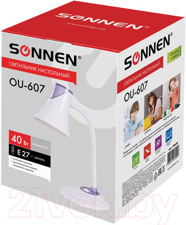 Изображение товара Настольная лампа Sonnen Ou-607 / 236682 (белый/фиолетовый)