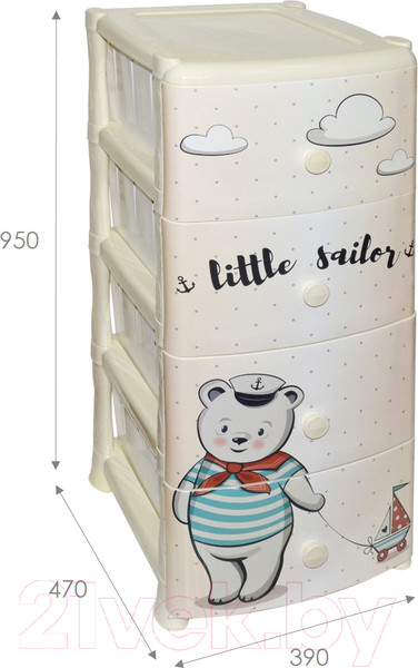 Изображение товара Комод пластиковый Violet Хэппи Кидс с ручками / 035245