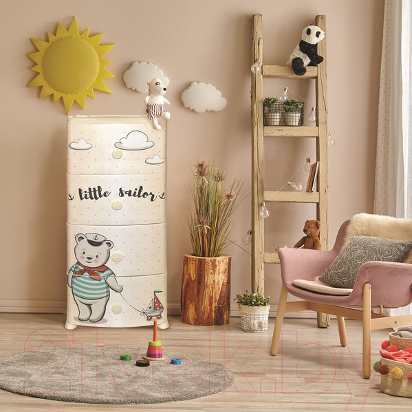 Изображение товара Комод пластиковый Violet Хэппи Кидс с ручками / 035245