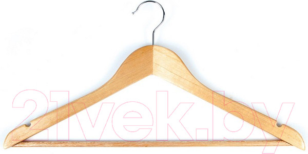 Изображение товара Набор деревянных вешалок-плечиков Brabix Стандарт р.48-50 / 601159 (5шт, сосна)