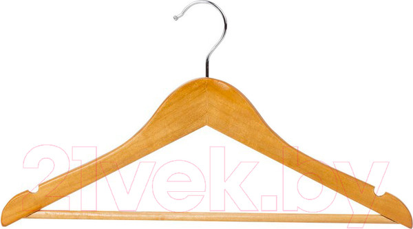 Изображение товара Набор деревянных вешалок-плечиков Brabix Стандарт р.36-40 / 601160 (5шт, сосна)