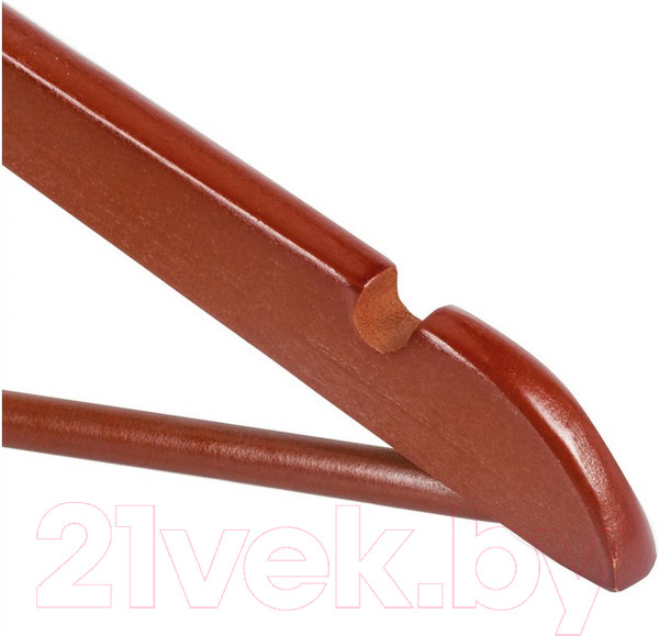 Изображение товара Набор деревянных вешалок-плечиков Brabix Стандарт р.48-50 / 601161 (5шт, вишня)