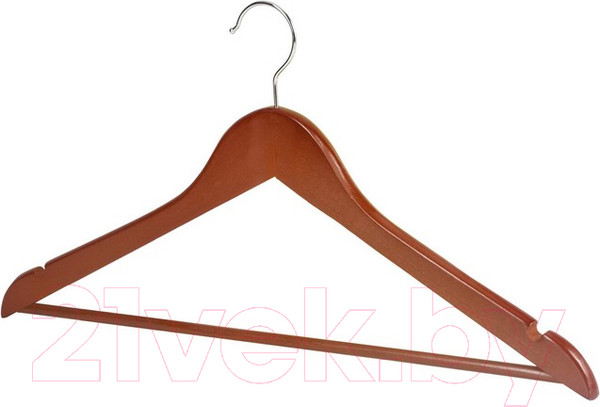 Изображение товара Набор деревянных вешалок-плечиков Brabix Стандарт р.48-50 / 601161 (5шт, вишня)