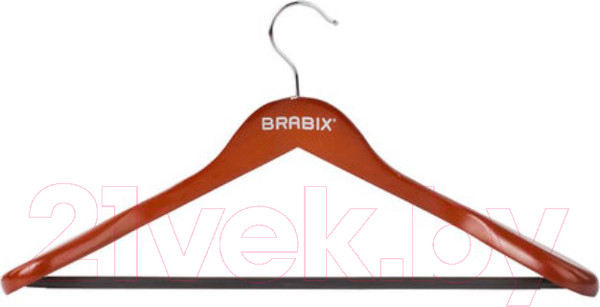 Изображение товара Деревянная вешалка-плечики Brabix Люкс р.48-50 / 601164 (вишня)