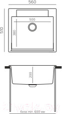 Изображение товара Мойка кухонная Polygran Argo-560 (опал)