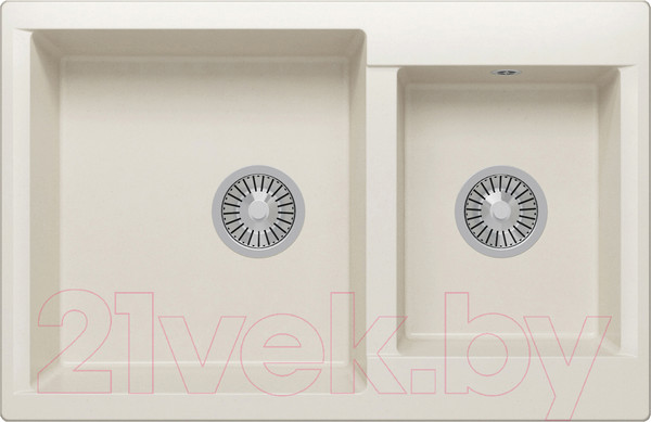 Изображение товара Мойка кухонная Polygran Brig-772 (белый хлопок)