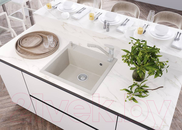 Изображение товара Мойка кухонная Polygran Argo-560 (белый хлопок)