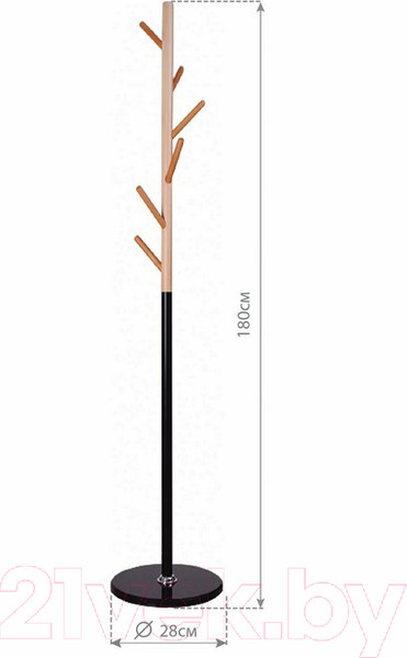 Изображение товара Вешалка для одежды Brabix Cr-1906 / 606441 (черный/дерево бук)