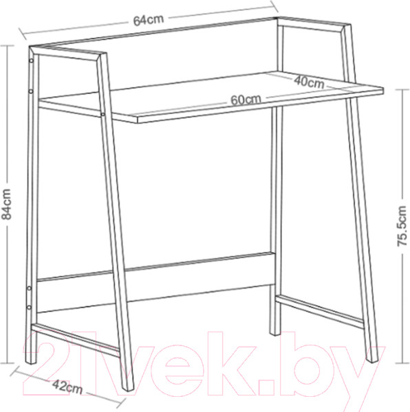 Изображение товара Письменный стол Brabix Loft Cd-003 / 641215 (мореный дуб)