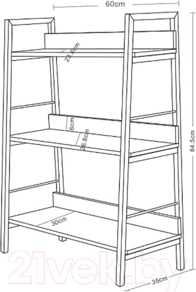 Изображение товара Стеллаж Brabix Loft Sh-002 / 641231 (мореный дуб)
