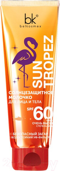 Изображение товара Молочко солнцезащитное BelKosmex Sun Tropez для лица и тела SPF60 (80г)
