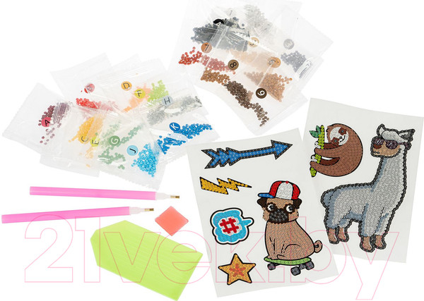 Изображение товара Набор алмазной вышивки Bondibon Наклейки Лама / ВВ4769