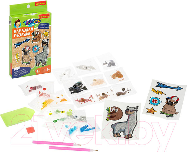 Изображение товара Набор алмазной вышивки Bondibon Наклейки Лама / ВВ4769