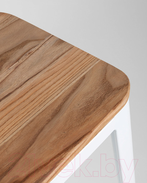 Изображение товара Табурет барный Stool Group Tolix Wood / YD-H765-W LG-02 (белый глянцевый/светлое дерево)