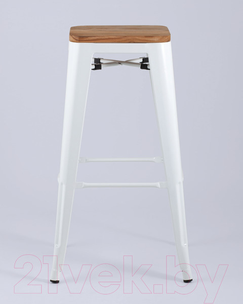 Изображение товара Табурет барный Stool Group Tolix Wood / YD-H765-W LG-02 (белый глянцевый/светлое дерево)