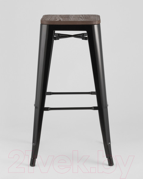 Изображение товара Табурет барный Stool Group Tolix Wood / YD-H765-W LG-01 (черный глянцевый/темное дерево)