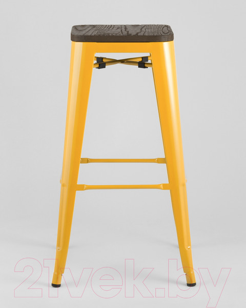 Изображение товара Табурет барный Stool Group Tolix Wood / YD-H765-W LG-06 (желтый глянцевый/темное дерево)