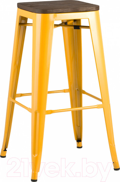 Изображение товара Табурет барный Stool Group Tolix Wood / YD-H765-W LG-06 (желтый глянцевый/темное дерево)