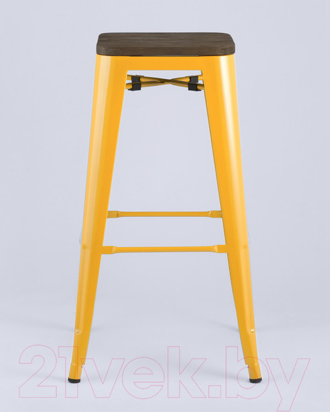 Изображение товара Табурет барный Stool Group Tolix Wood / YD-H765-W LG-06 (желтый глянцевый/темное дерево)