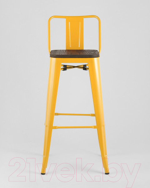 Изображение товара Стул барный Stool Group Tolix со спинкой / YD-H765E-W LG-06 (желтый глянцевый/темное дерево)