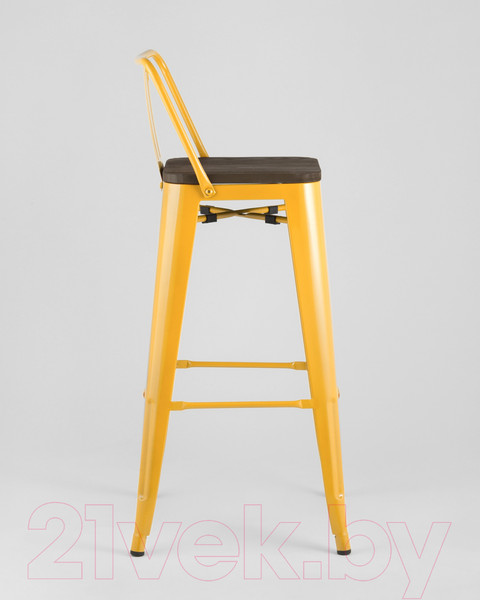 Изображение товара Стул барный Stool Group Tolix со спинкой / YD-H765E-W LG-06 (желтый глянцевый/темное дерево)