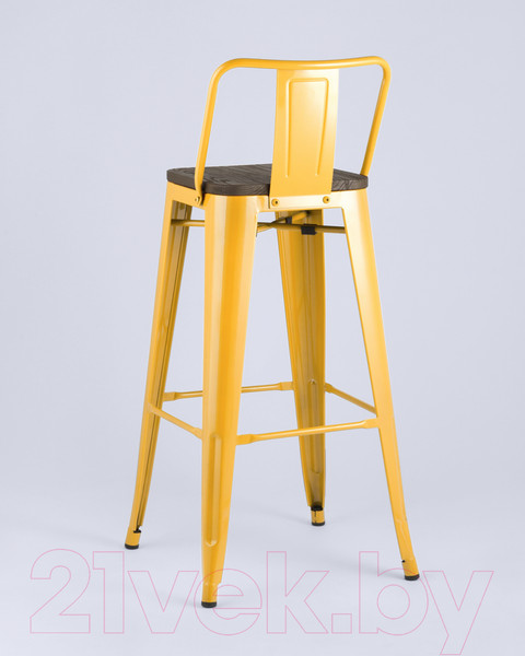 Изображение товара Стул барный Stool Group Tolix со спинкой / YD-H765E-W LG-06 (желтый глянцевый/темное дерево)