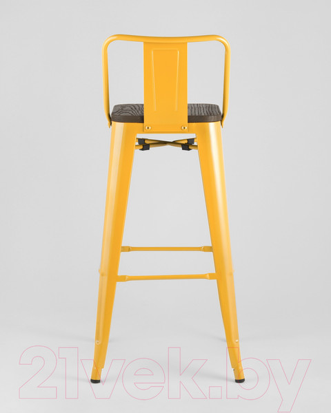 Изображение товара Стул барный Stool Group Tolix со спинкой / YD-H765E-W LG-06 (желтый глянцевый/темное дерево)