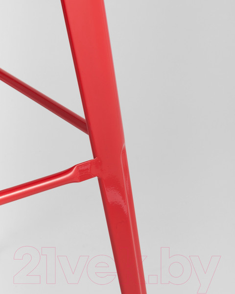 Изображение товара Стул барный Stool Group Tolix Wood со спинкой / YD-H765E-W LG-03 (красный глянцевый/темное дерево)